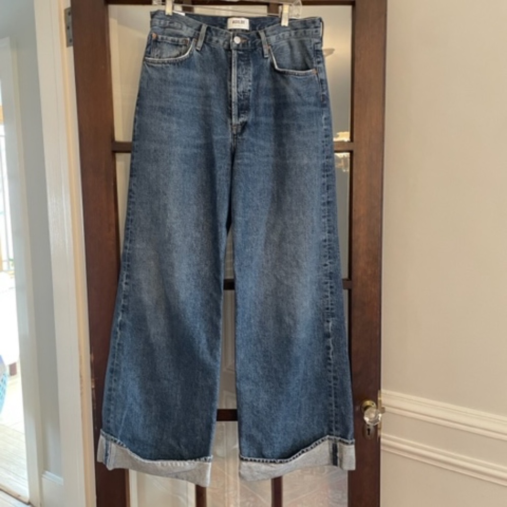 Agolde Blue Wide Leg Jeans
